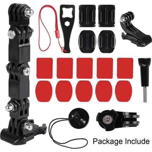 Go pro 9 Accessories Motorcycle Helmet Mount Curved Adhesive Arm For Gopro Hero 9 8 7 6 5 SJCAM Sj4000 Action Camera Accessories