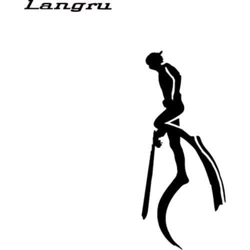 Langru 6.9*16.4CM Coolest Diving Decor Extreme Movement Silhouette Car Sticker Vinyl Car Accessories Jdm