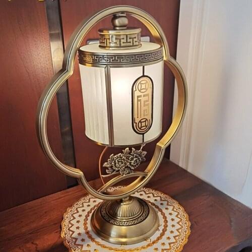 New Chinese Style Copper Table Lamp Decorations for Home Living Room Decoration Antique Home Decor Home Decor Modern