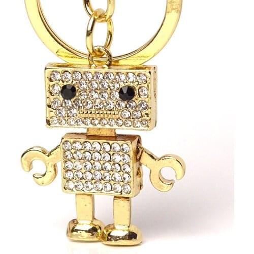 Fashion Jewelry Keychain Cute Robot Key chain Alloy Jewelry Bag Pendant Car Key Jewelry Men and Women Gifts Supermarket Gifts