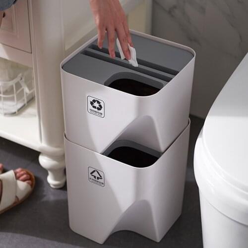 Bathroom Car Kitchen Trash Can Recycle Bin Stackable Sorting Trash Bin Household Cleaning Tools Living Room Desktop Garbage Can