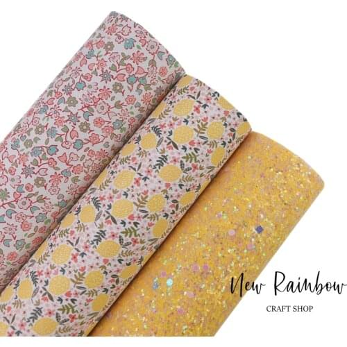 New Rainbow 22x30cm/A4 Vintage Leather Farbic Sparkle Giltter Dos Sheets for Hair Bows, Earrings, Crafts, DIY Handmade