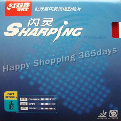 DHS Sharping medium pips-out table tennis / pingpong rubber with sponge
