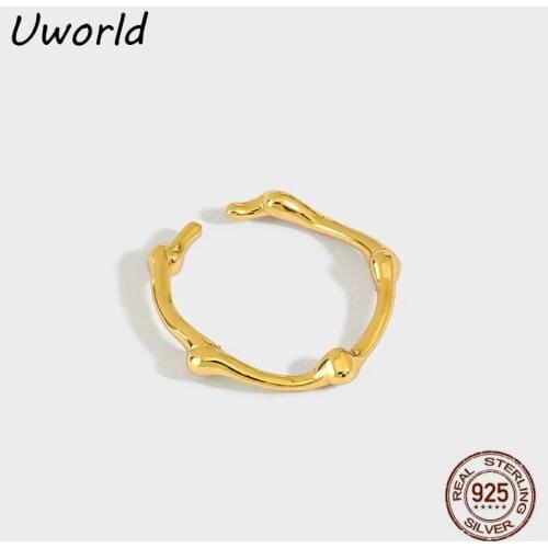 Irregular Convex Surface Ring High Polished S925 Sterling Silver Irregular Rings 18K Gold Plated Ring