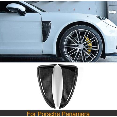 Dry Carbon Fiber Dry FRP Front Canard Moulding Trims for Porsche Panamera 2017-2018 Vent Sticker