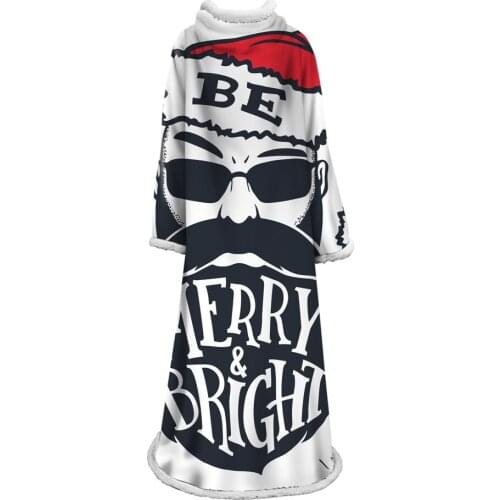 Throw Blanket 3D Printed Christmas Velvet Plush Sherpa Sleeve Blanket For Sofa Microfiber Couch Cover Bedspread Drop Shipping