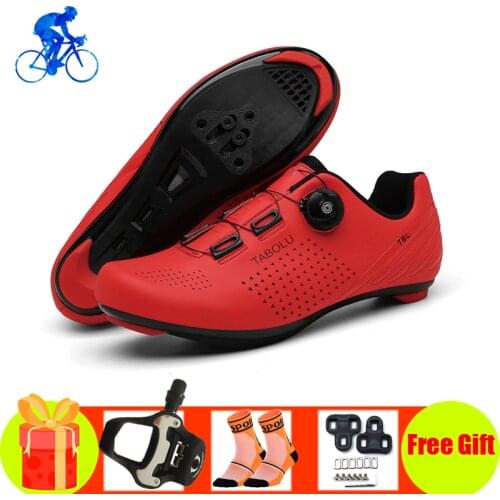 Professional Road Bike Cycling Shoes Men Women Self-locking Sapatilha Ciclismo Athletic Riding Bicycle Sneakers Add SPD-SL Pedal