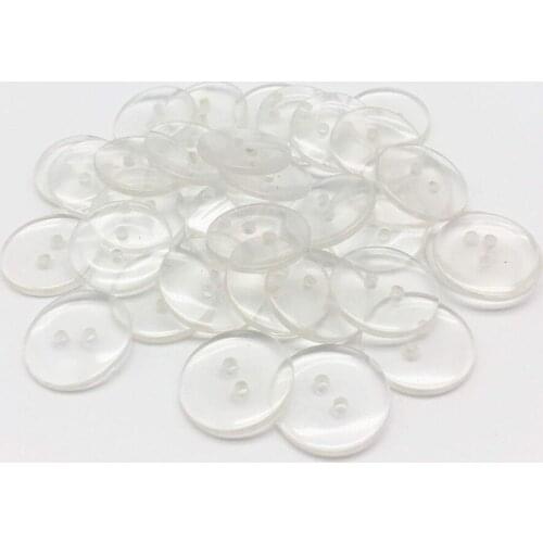 400pcs 15mm Resin Clear Transparent Buttons Round Sewing Shirt Button For Scrapbooking Cardmaking Embellishments