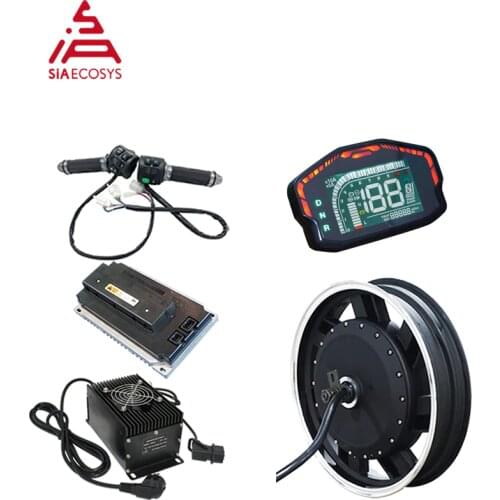 QSMOTOR 17X3.5inch 8000W 72V 120kph Hub Motor with EM200SP Controller Power Train Kits for Electric Motorcycle