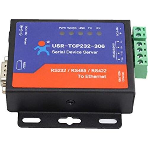 Serial RS232/RS485/RS422 to Ethernet TCP/IP Server with DHCP and Built-in Webpage