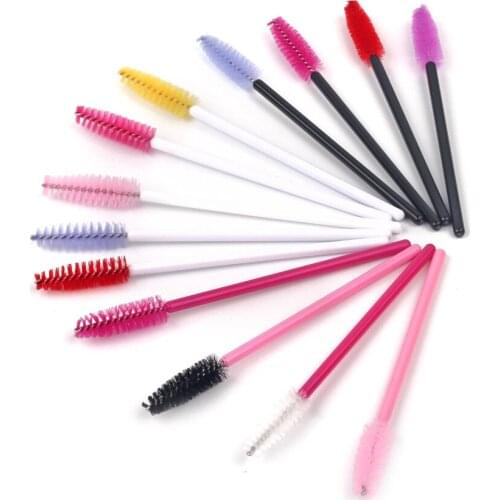 THINKSHOW 100pcs Disposable Eyelash Brush Cosmetic Set Makeup Fake Lashes Brushes Mascara Applicato Eyelashes Extension Tool