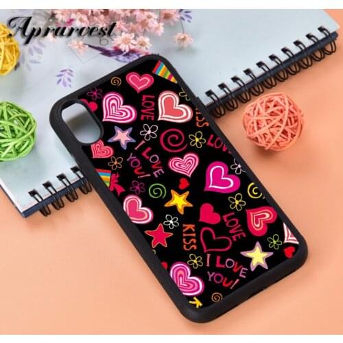 Aprarvest Silicone Rubber Phone Case Cover For iPhone 6 6S 7 8 PLUS X XS XR 11 12 MINI PRO MAX Kiss Love