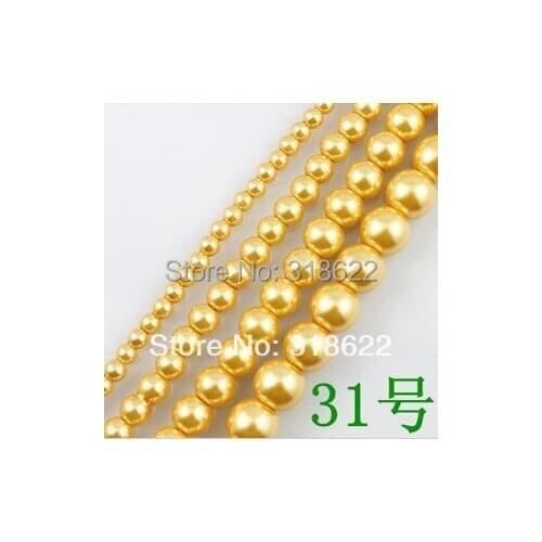 4mm/6mm/8mm/10mm/12mm/14mm/16mm Color 31 Glass Pearl Loose Beads Jewelry Accessories Free shipping