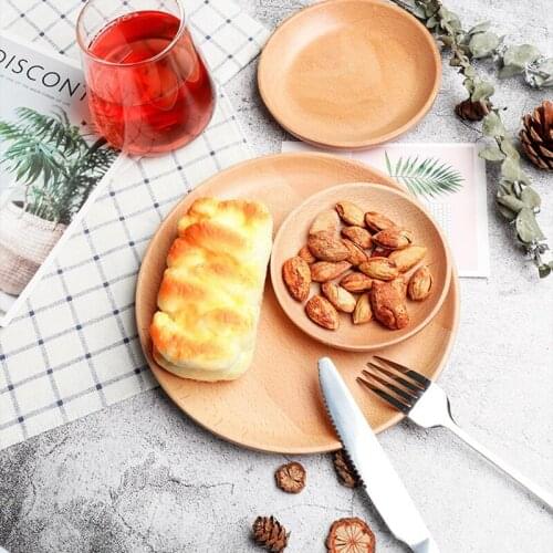 Snack Plate Wooden Food Tray Home Decorative Tableware Dessert Service Tray Storage Snack Nut Fruit Bread Candy Serving Tray