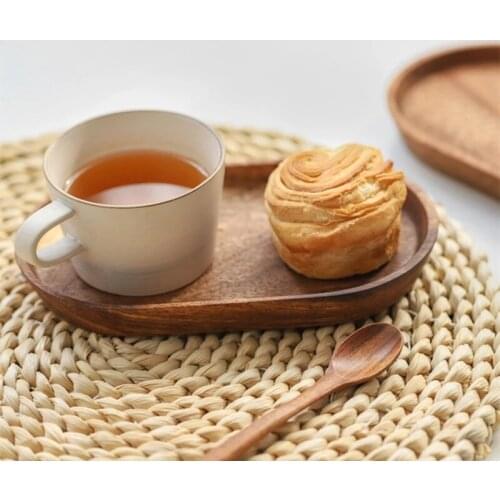 Black Walnut Plate Fruit Dishes Coffee Food Cake Dessert Dinner Bread Plates Storage Tea Trays