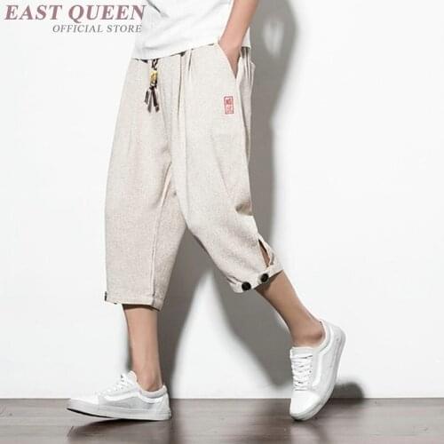 Cropped trousers for male trousers traditional chinese clothing for men casual pants men clothing 2018 AA3870 Y A