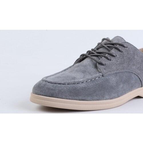 Suede leather ladies loafers flat shoes autumn ladies shoes cross lace casual shoes womens shoes