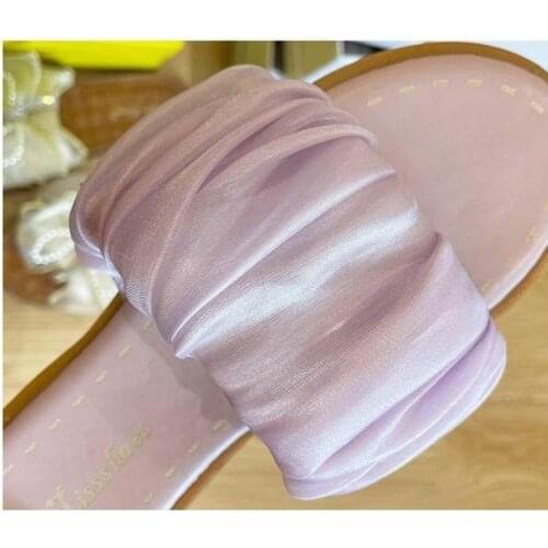 Women Sandals Real Leather Square Heels Shoes For Summer Women Round Toe Fashion Daily Slipper Shoes White Khaki Yellow