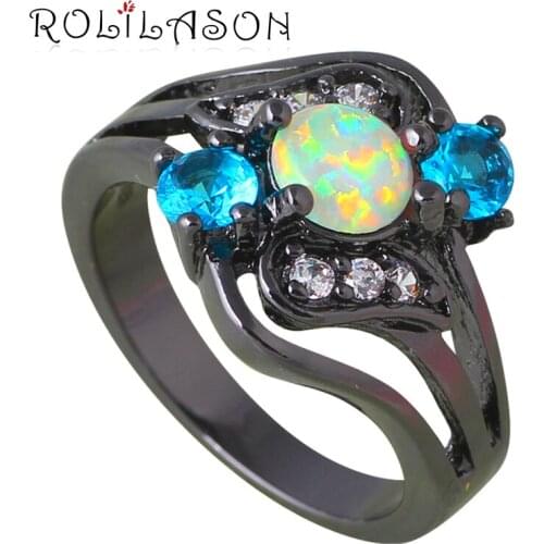 Blue Zircon Oval Crossed Ring Ladys Silver Stamped Rings For Women Jewelry anillos OR791