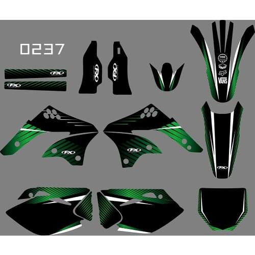 0237 motorcycle Team Graphic & Backgrounds Decal Stiker Kits for Kawasaki KXF450 2006-2008