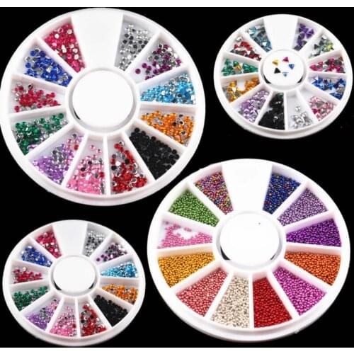 1@# 2021 NEW 1 Box 12 Colors Nail Rhinestones 2mm Acrylic Nail Art Rhinestones Decoration For UV Gel Phone Laptop DIY Nail Tools