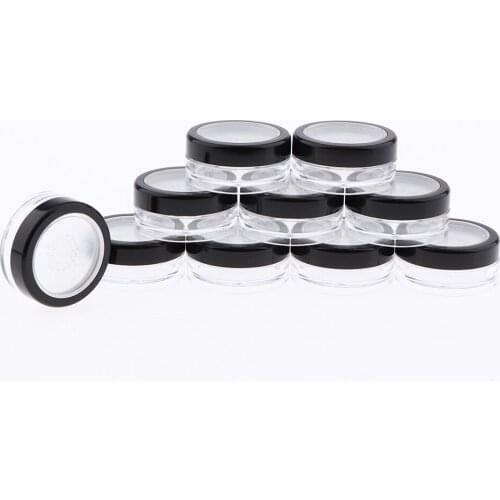 10Pcs× 10g Plastic Empty Sifter Cosmetic Loose Powder Container Jar Case - Portable Compact Size