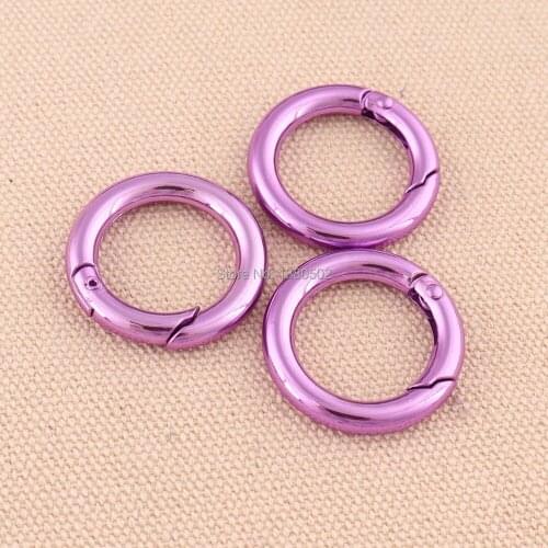 10pcs/lot 25/28mm outer Spring ring Clip Buckle key ring O Ring openable buckles purple color for bag accessories