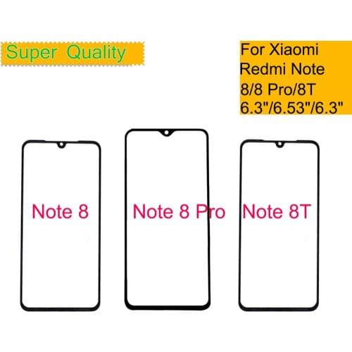 10Pcs/lot For Xiaomi Redmi Note 8 Pro Touch Screen Panel Front Outer Glass Lens For REDMI NOTE 8T LCD Front Glass Panel