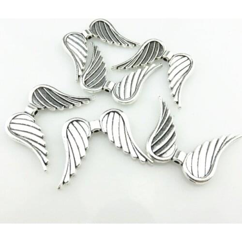10Pcs/Lot Vintage Angel Feather Wings Spacer Beads Charms Making Fairy Wings Pendant Valentines Day Gift Gift Jewelry 20113