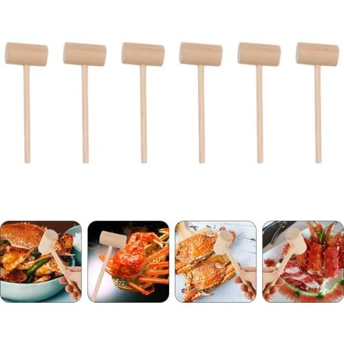 15/30Pcs Wood Lobster Crab Mallets Practical Mini Seafood Cake Round Hammers Wooden Mini Crab Hammer Wood Craft