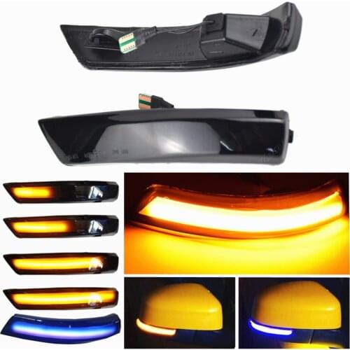 2pcs Flowing Turn Signal Light LED Side Wing Rearview Mirror Dynamic Indicator Blinker for Ford Focus mk2 mk3 08-16 Mondeo mk4