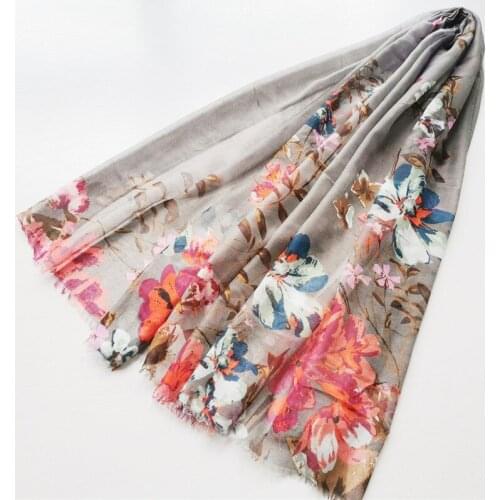 2021 Women Fashion Floral Printed Pattern Cotton Scarf Shawls Wraps Hijabs 10pcs/lot