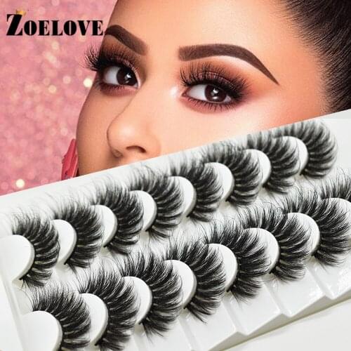 3/8Pairs Short Faux Mink Lashes Bulk Premium Wispy Natural False Eyelashes Wholesale Top Quality Soft Fluffy 3d Mink Eyelashes