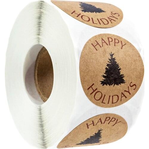 500pcs Stationery Sticker Paper Label Stickers Happy holidays Sticker Scrapbooking Sealing Stickers Envelope Sticker