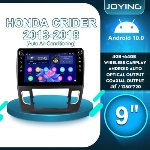 9"Central Multimidia 1 Din Android 10 Car Radio Stereo Auto Head Unit For Honda Crider 2013 2018 CarPlay Rear View Camera DVR 4G