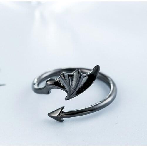 Bijoux Fashion Real Silver Color Wings Rings for Women Boho Adjustable Antique Rings Anillos