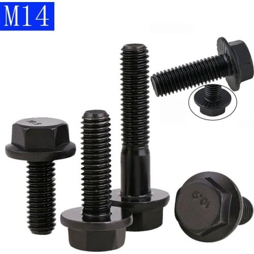 M14 -2 14mm High Tensile Grade 10.9 Hex Head Flange Screws Frame Hex Head Bolts GB5789 DIN6921