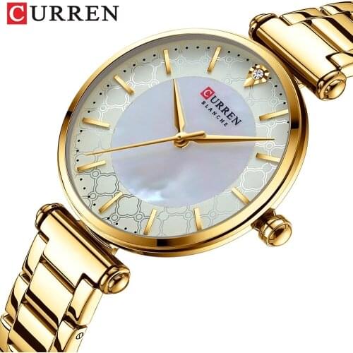 CURREN Watches for Women New Fashion Quartz Watch with Stainless Steel Bracelet Thin Clock Female montre femme