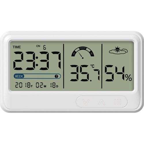 Digital Hygrometer LCD Display Temperature Humidity Meter Greenhouse Garden Indoor Thermometer Hygrometer with Time Date Clock
