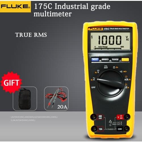 Fluke 175 175C True RMS Digital Multimeter Voltage Ohm Capacitance Frequency temperature Tester