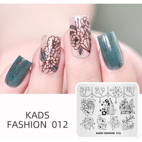 KADS New Arrival Fashion 012 Nail Art Stamping Plates Manicure Stamping Template Image Plates For DIY Nail Decoration