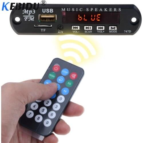 Kebidu Wireless Bluetooth 5V 12V MP3 WMA Decoder Board Car Audio Module USB FM TF Radio For Car accessories for Speaker