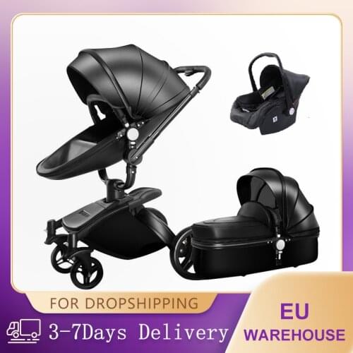 Baby Stroller 3 in 1 Genuine Portable Baby Carriage Fold Pram Aluminum Frame Landscape For Newborn Strollers Baby Sit Travel Car
