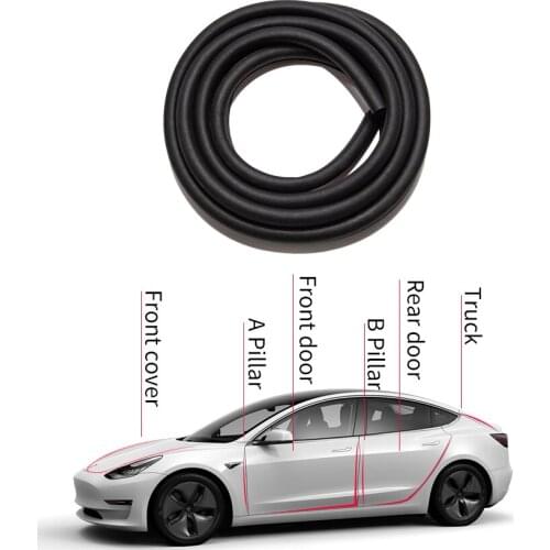 For Model3 Tesla Car Door Seal Kit Doors Trim Edge Moulding Seal Strip Wind Noise Reduction For Tesla Model 3 Accessories