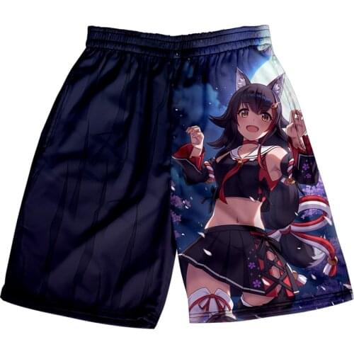 HOLOLIVE VTuber Ōokami Mio 3D Print Summer Holiday Women/Men Elastic Waist Streetwear Shorts Kawaii Beach Shorts pants