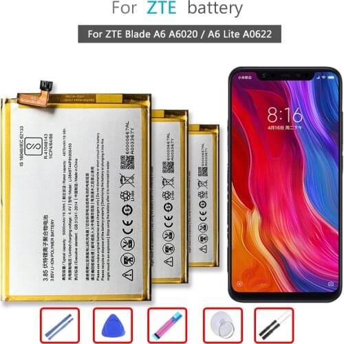 Li3849T44P8h906450 Battery 5000mAh For ZTE Blade A6 A6020 / A6 Lite A0622 Mobile Phone Li-ion Bateria