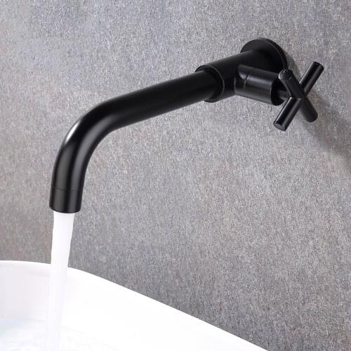 Wall Mount Basin Faucet Out Door Garden Spout Mop Pool Tap Wash Faucet Single Cold Water Bathroom Kitchen Sink Faucets