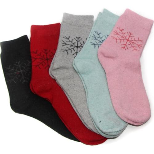 Fashion New Autumn Winter Thick Warm Women Socks Cute Lovely Sweet Classic Multi Colors Snowflake Deer Pattern Wool Blends Sock