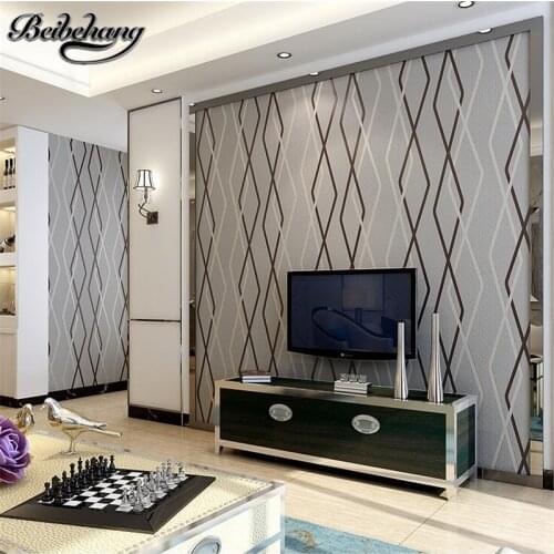 Beibehang papel de parede wallpaper Modern simple rhombus striped 3d wallpapers bedroom living room wall wallpaper papier peint