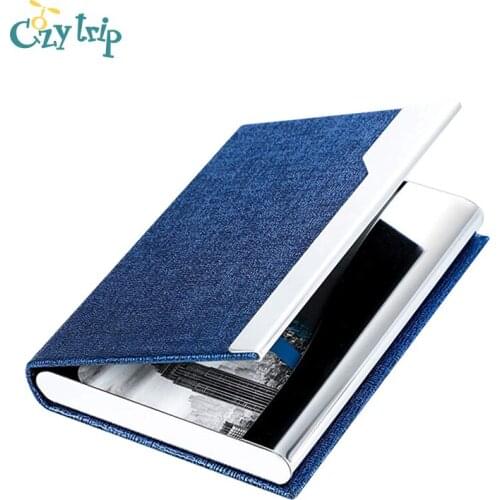 Professional Business Card Holder with Magnetic Buckle Slim Stainless Steel Pocket Business Name Card Carrier Case